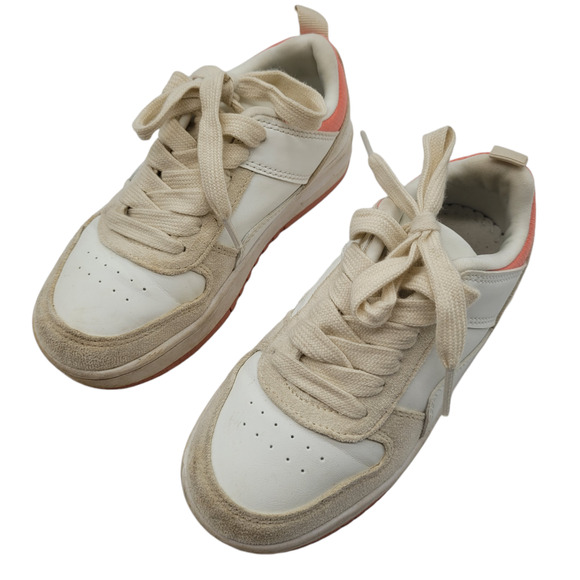 Link Other - Link girls toddler Size 13 Sneakers Shoes Suede Lace Up Colorblock White pink